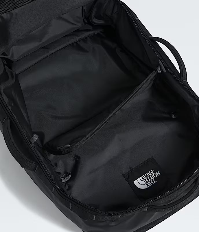 The North Face Base Camp Voyager Travel Pack 35L Black/Asphalt Grey - luggage pass-through and three padded grab handles for versatile carrying options