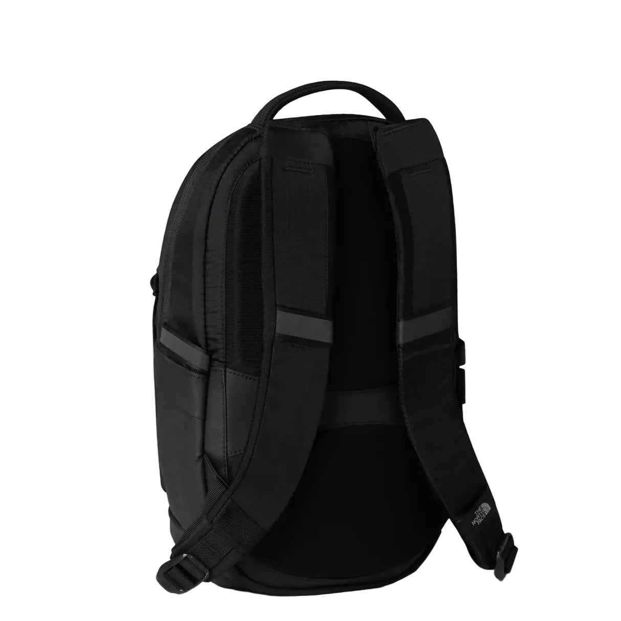 The North Face Borealis Mini Backpack 10L - interior view showing padded tablet sleeve and secure-zip mesh organisation pocket