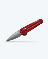 Lowden™ Phoenix Red Aluminum M390 EDC Knife - Angled Tip Down | Benchmade Knife Co.