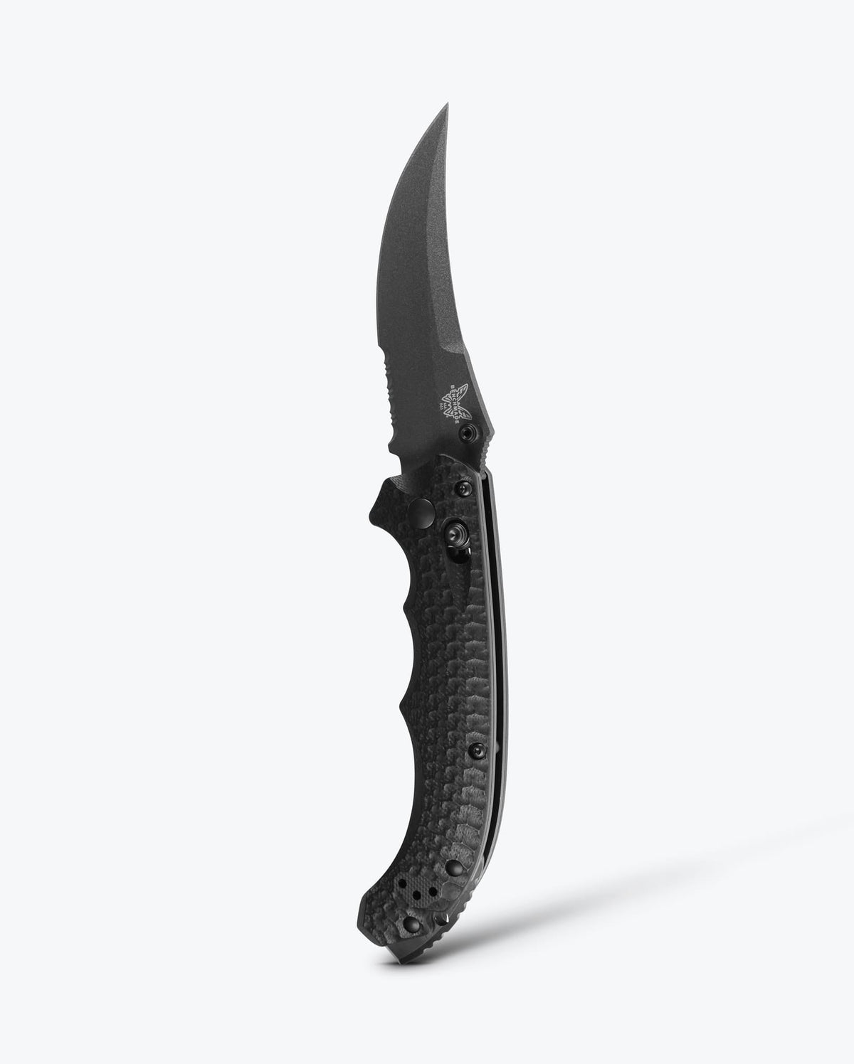 Benchmade Mini Bedlam Black Scimitar - Tactical Knife Vertical Display | Benchmade Knife Co.