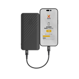 Close-up of Xtorm Go2 power bank USB-A and USB-C charging ports