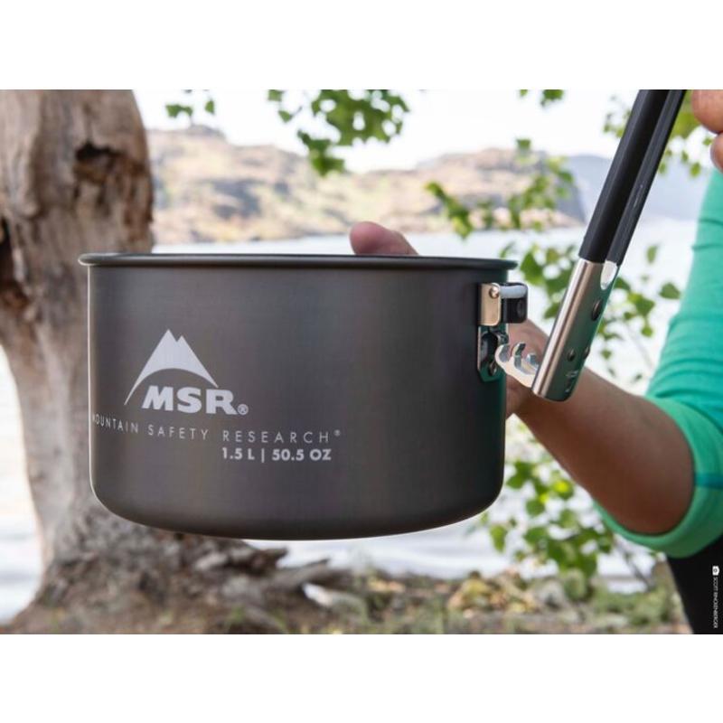 MSR Ceramic 2 Pot Set Outdoor Action- product in use