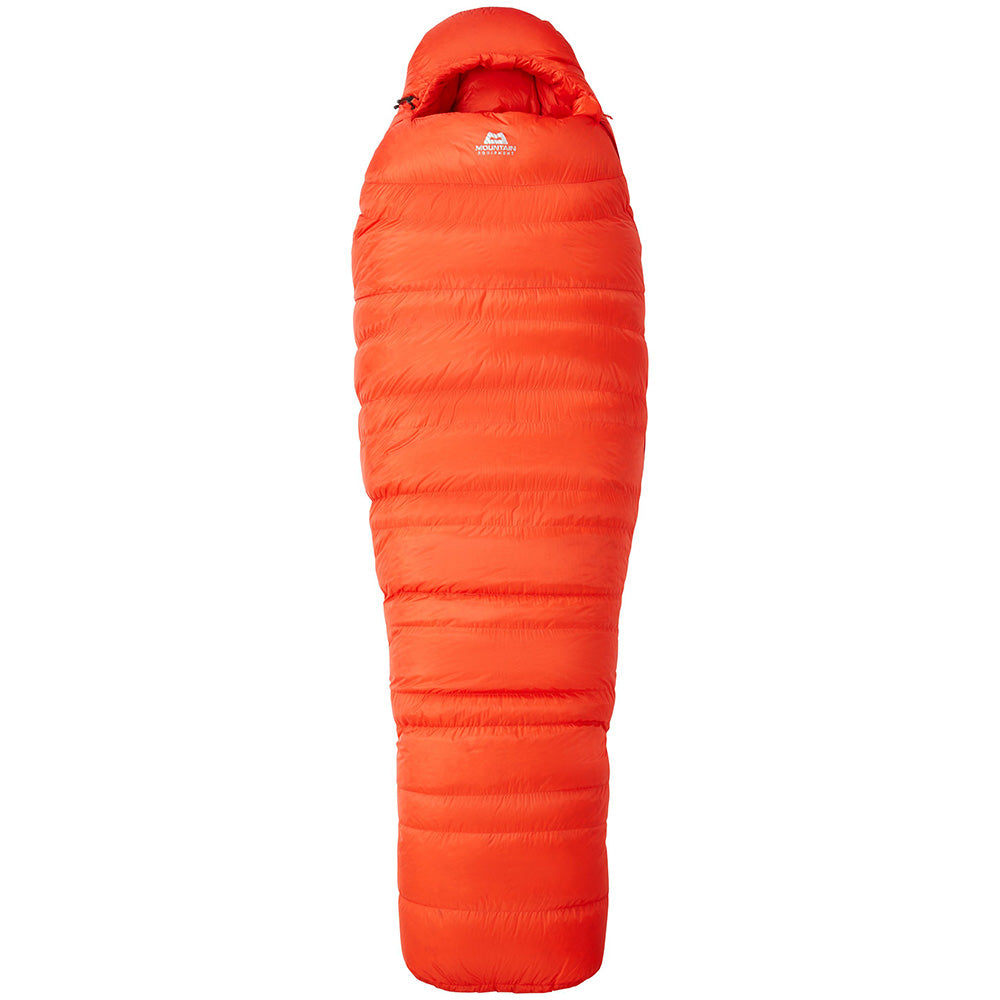 Mountain Equipment Kryos Sleeping Bag in Cardinal Orange - Upright