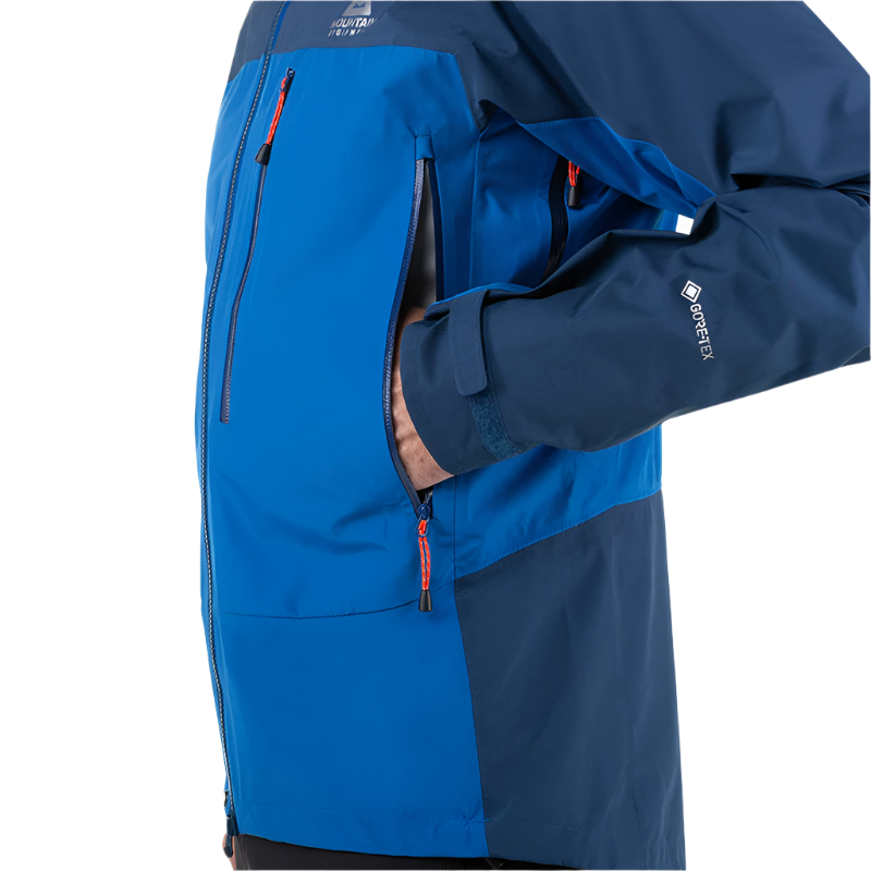 Mountain Equipment Makalu GORE-TEX Jacket in Medieval/Dark Ocean - Close-Up of 2 Large Hand Pockets