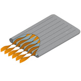 Mountain Equipment Aerostat Down 7.0 Mat Outdoor Action Mykonos Blue- Vertically aligned baffles