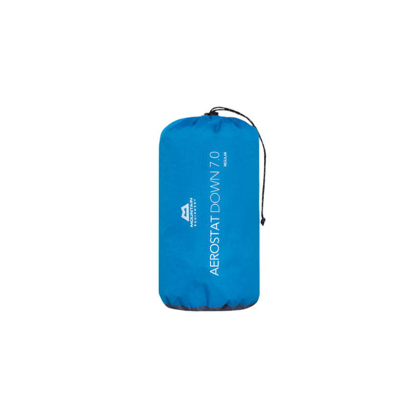 Mountain Equipment Aerostat Down 7.0 Mat Wide Regular (R5.0) Mykonos Blue- Stuff Sack