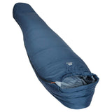 Mountain Equipment Lunar I Sleeping Bag (5°C/40°F) Outdoor Action Denim Blue- Full Length (Angled)