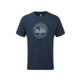 Mountain Equipment Roundel Men's Tee Outdoor Action Denim Blue- Front