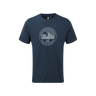 Mountain Equipment Roundel Men's Tee Outdoor Action Denim Blue- Front