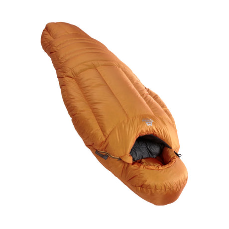 Mountain Equipment Snowline Sleeping Bag (-23°C/-9°F) Outdoor Action Marmalade-Full Length (Angled)
