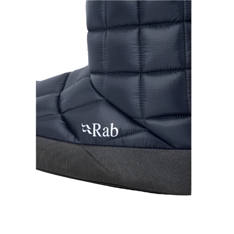Rab Cirrus Hut Boot in Navy (styling reference) - heel logo detail