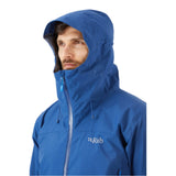 Rab Men's Arc Eco Waterproof Jacket in Nightfall Blue (Reference) - Hood Worn