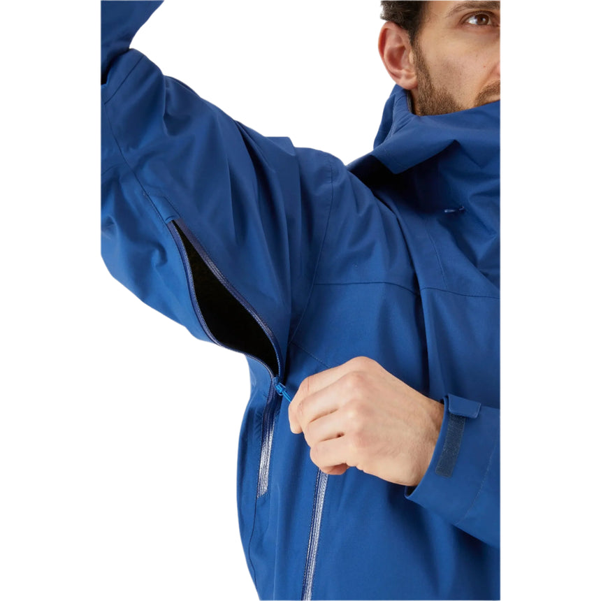 Rab Men's Arc Eco Waterproof Jacket in Nightfall Blue (Reference) - Pit Zip Detail