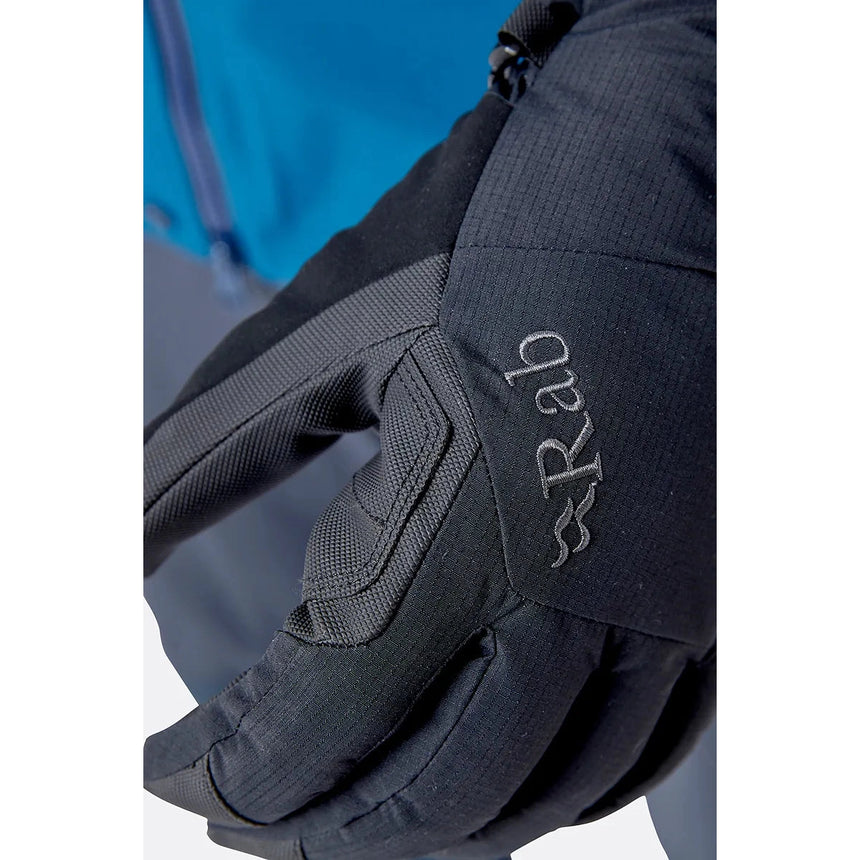 Rab Men's Storm Waterproof Gloves in Black - worn, palm detail