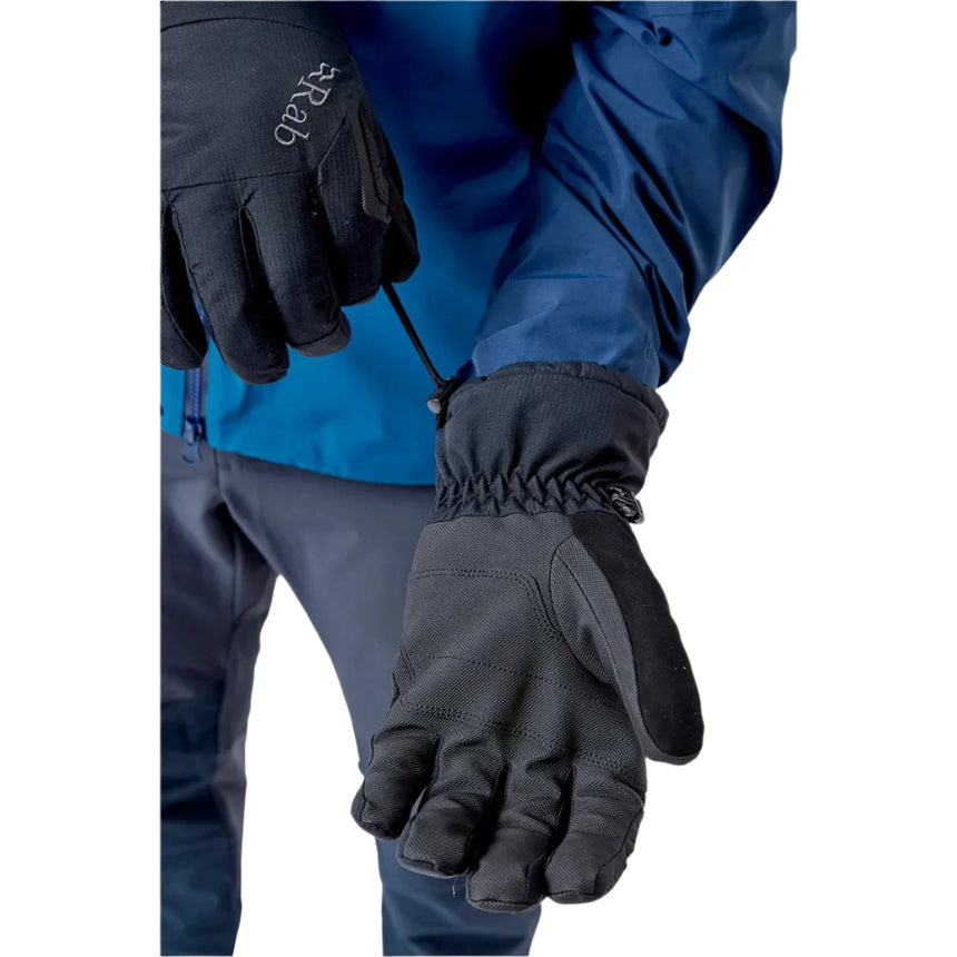 Rab Men's Storm Waterproof Gloves in Black - worn