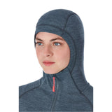 Rab Women's Nexus Jacket in Steel (Reference) - Collar Pulled Up Worn