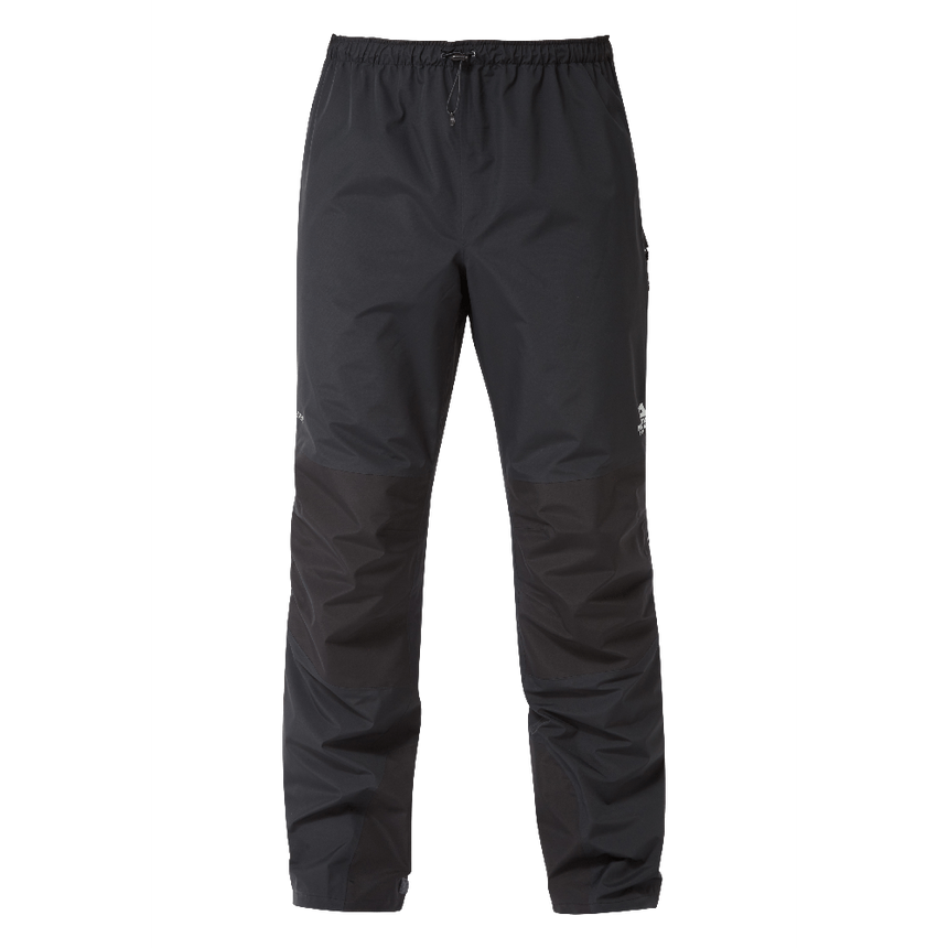 Mountain Equipment Saltoro GORE-TEX Men's Pant in Black - front view showing 2.5-layer GORE-TEX Paclite construction and Active fit