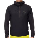 Rab Men's Phantom Waterproof Pull-On Jacket in Ebony - worn, front