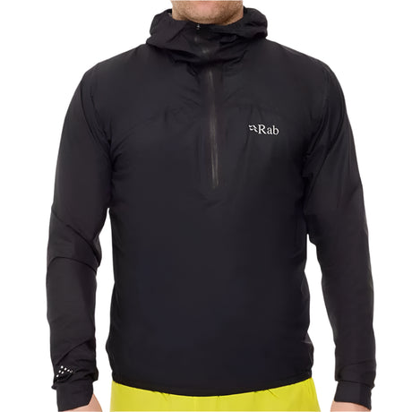 Rab Men's Phantom Waterproof Pull-On Jacket in Ebony - worn, front