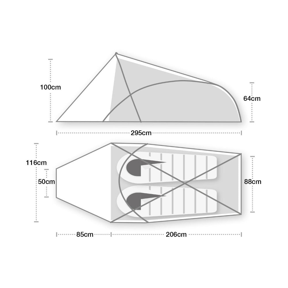 Terra Nova Voyager Ultra 2 Tent Outdoor Action- Tent Dimensions